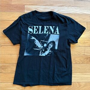 Black Graphic T-Shirt with Selena Print